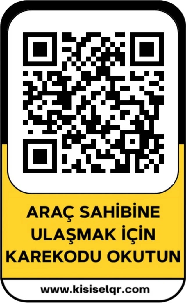 Kişisel QR araç sticker'ı: Araç sahibine ulaşmak için karekodu okutun